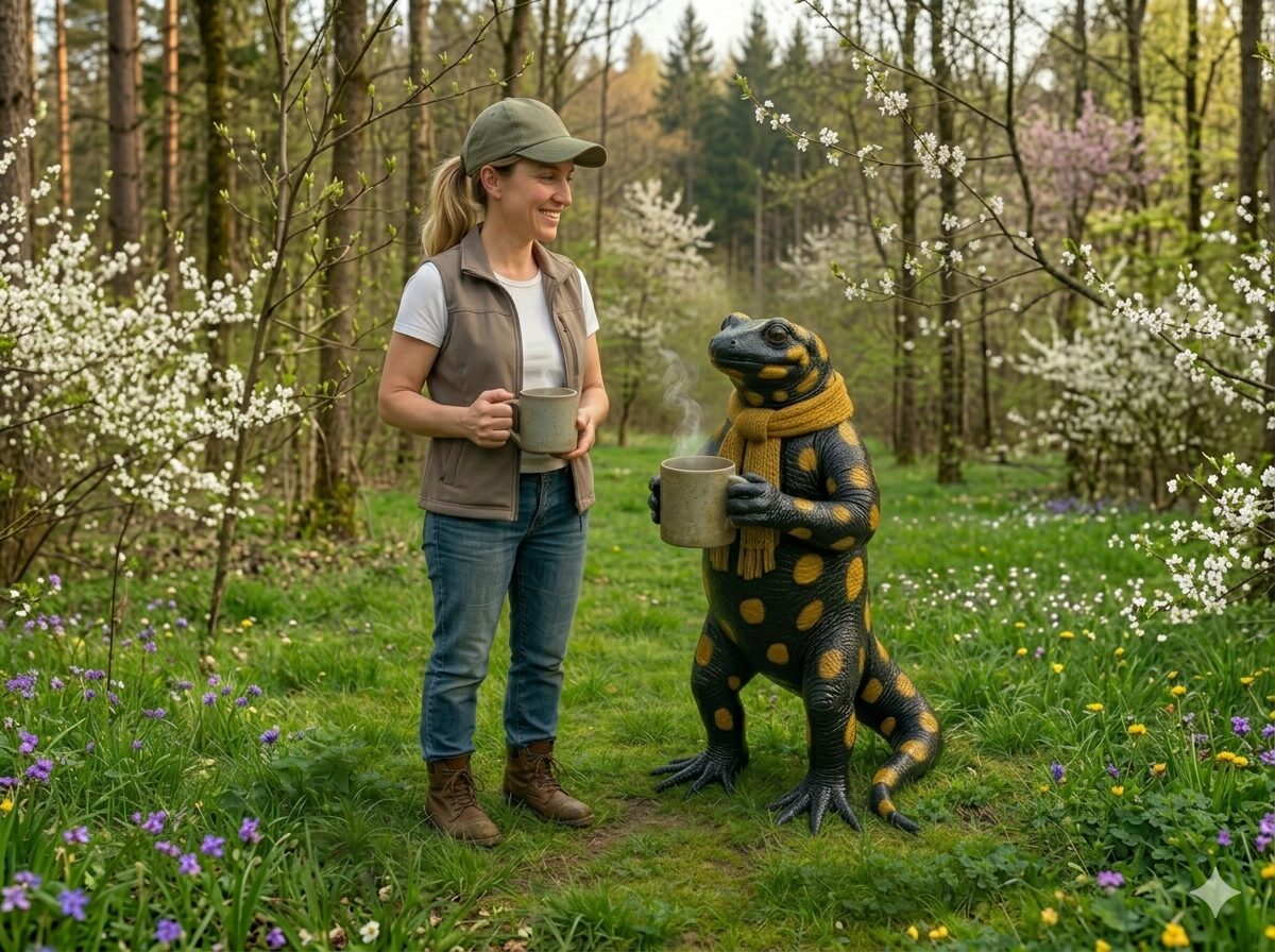 Feuersalamander im Frühling – Symbol für den Naturschutz in Breckenheim